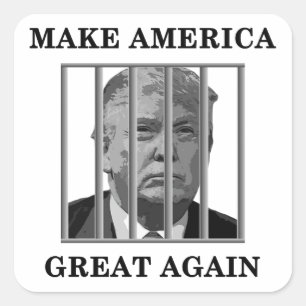 Trump Behind Bars Quadratischer Aufkleber