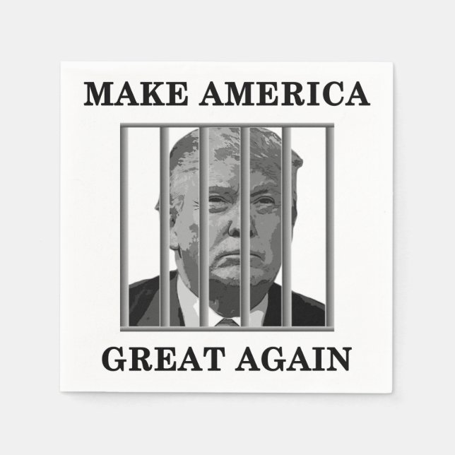 Trump Behind Bars Serviette (Vorderseite)