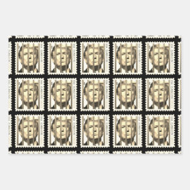 Trump Behind Golden Prison Bars Briefmarke Design Geschenkpapier Set