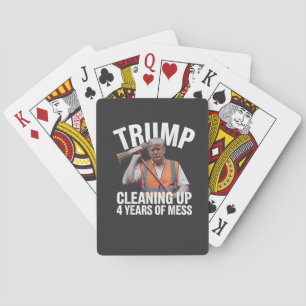 Trump bereinigt 4 Jahre Müll Mülltonne Spielkarten