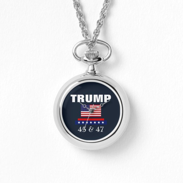TRUMP BEST PRÄSIDENT JE 45 & 47 NECKLACE WATCH ARMBANDUHR (Vorderseite)
