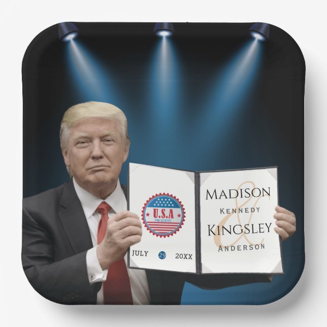 Trump Beste Phantastische Hochzeit Pappteller (Vorderseite)