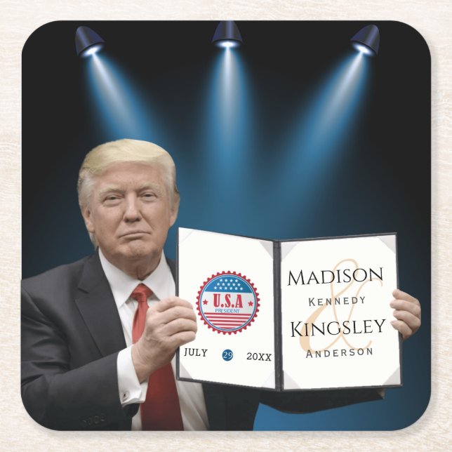 Trump Beste Phantastische Hochzeit Rechteckiger Pappuntersetzer (Vorderseite)