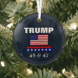 TRUMP BESTER PRÄSIDENT ALLERZEITEN 45 & 47 ORNAMENT AUS GLAS