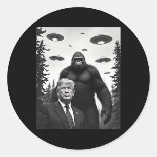 Trump Bigfoot Ufo Alien Begegnung Außerirdischer Runder Aufkleber