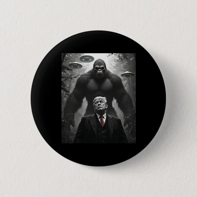 Trump Bigfoot Ufo Alien Encounter Visitation Consp Button (Vorderseite)