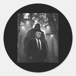 Trump Bigfoot UFO Außerirdische Begegnung Uap Inva Runder Aufkleber