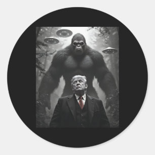 Trump Bigfoot UFO Außerirdische Begegnung Visitati Runder Aufkleber