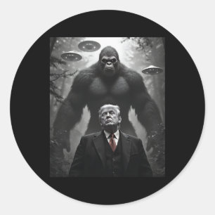 Trump Bigfoot UFO Außerirdischer Begegnung Besuchs Runder Aufkleber