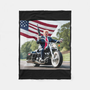 Trump Biker Bad Fleecedecke