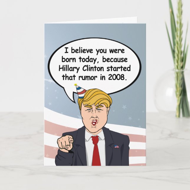 Trump Birthday Card - Hillary startete Ihre Geburt Karte (Vorderseite)