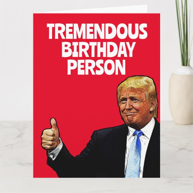 TRUMP BIRTHDAY FUNNY GREETING CARD KARTE (Vorderseite)