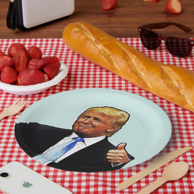 TRUMP BIRTHDAY PARTY PAPIER TELLER (Picknick)