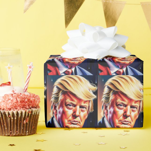 TRUMP BIRTHDAY WRAPPING PAPIER GESCHENKPAPIER (Geburtstagsparty)