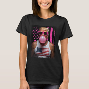 Trump-Blase Gum Pink Sungles Usa Flag Funny _2 T-Shirt