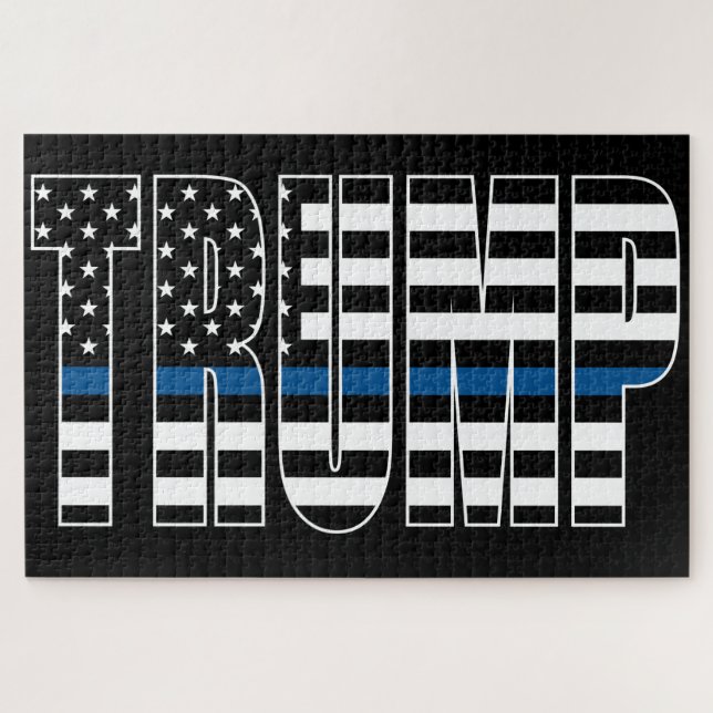 Trump Blue Line Flag Puzzle (Horizontal)