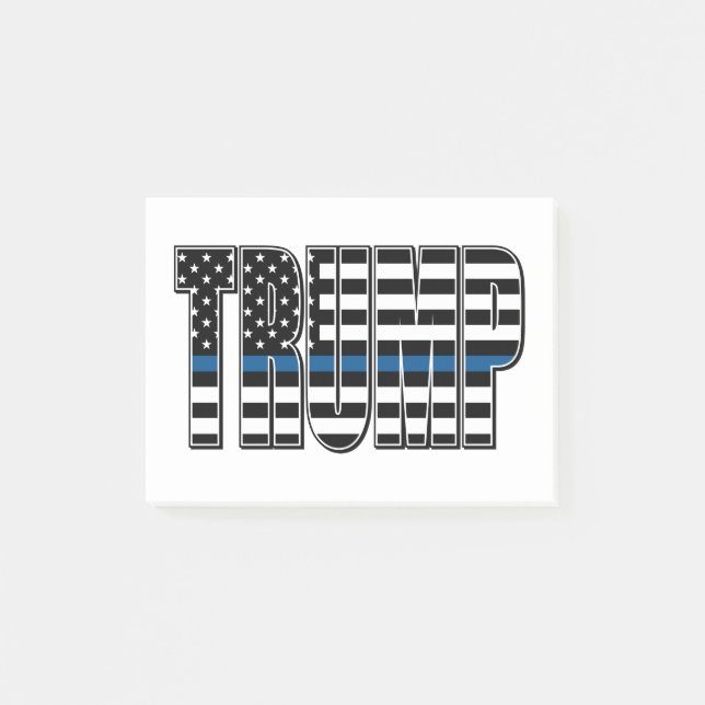 Trump-Blue-Line-Polizeiflagge Post-it Klebezettel (Vorderseite)