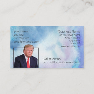 Trump Blue Watercolor 2 Side Name Card Visitenkarte
