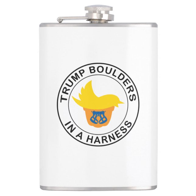 Trump-Boulder in einer Härte Flachmann (Vorderseite)