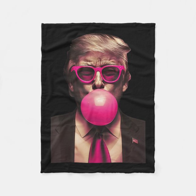 Trump Bubble Gum Funny Fleecedecke (Vorderseite)