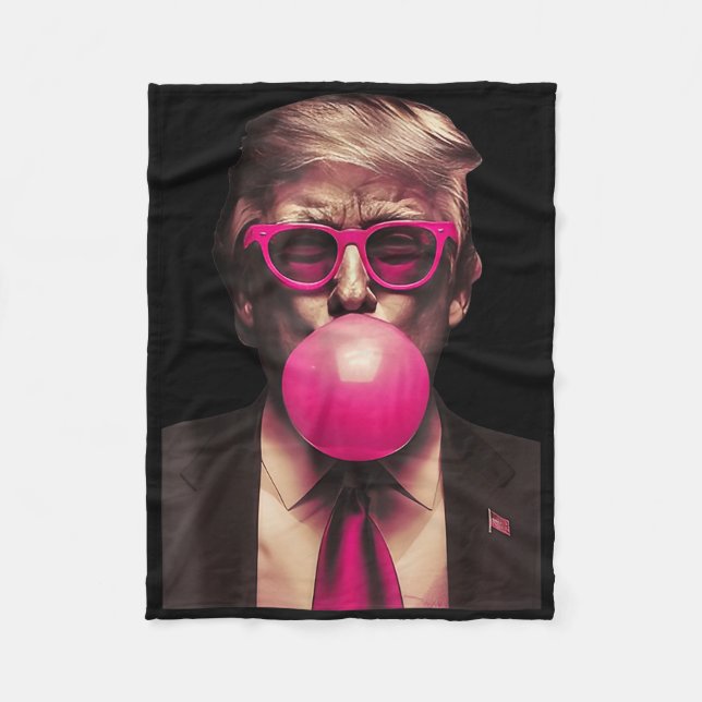 Trump Bubble Gum Lustig  Fleecedecke (Vorderseite)