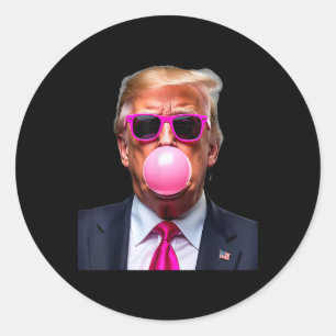 Trump Bubble Gum Pink 1 Runder Aufkleber