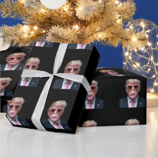 Trump Bubble Gum Pink Funny US Präsident Geschenkpapier