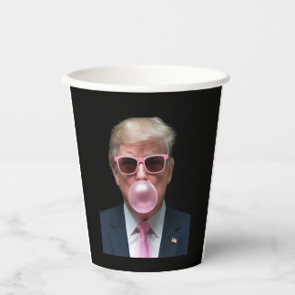 Trump Bubble Gum Pink Funny US Präsident Pappbecher
