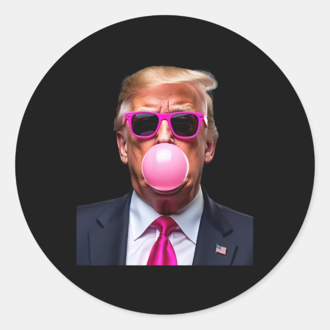 Trump Bubble Gum Pink Runder Aufkleber (Vorderseite)