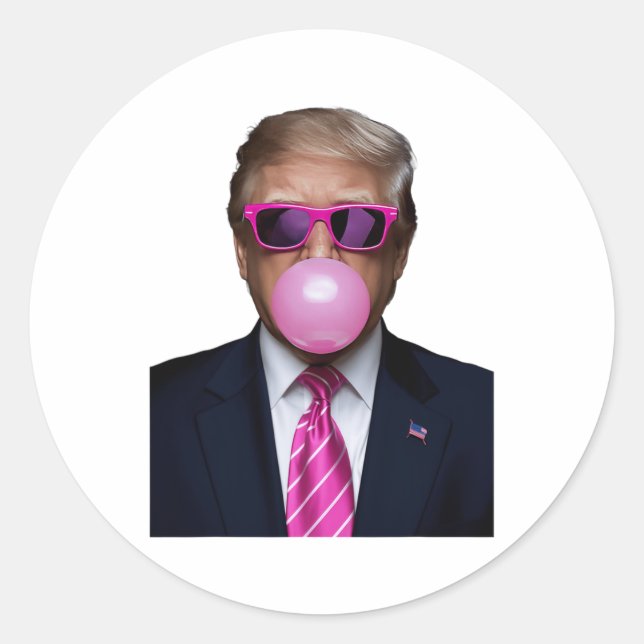 Trump Bubble Gum Pink Runder Aufkleber (Vorderseite)