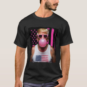 Trump Bubble Gum Rosa Sonnenbrille USA-Flagge Lust T-Shirt