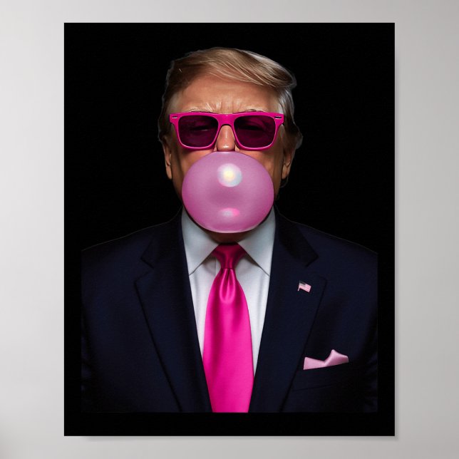 Trump Bubble Gum Shirt 2024 Abstimmung Präsident F Poster (Vorne)