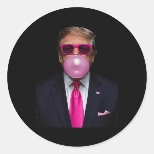 Trump Bubble Gum Shirt 2024 Abstimmung Präsident F Runder Aufkleber