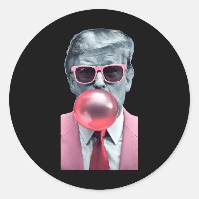Trump Bubble Gum Yum Runder Aufkleber (Vorderseite)