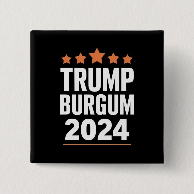 Trump Burgum für Präsidentschaftswahl 2024, USA Button (Vorderseite)
