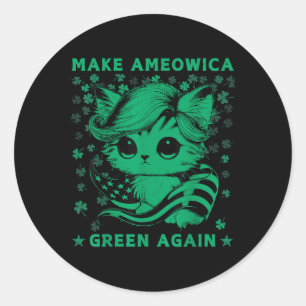 Trump Cat Kitten macht Ameowica wieder grün USA Runder Aufkleber