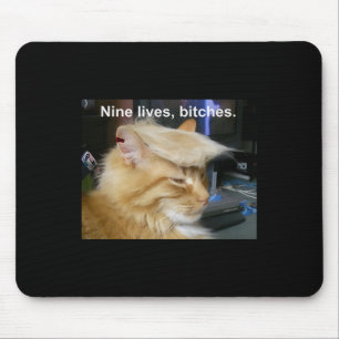 Trump Cat Nine Lives Funny Trump 2024 Vote Electio Mousepad