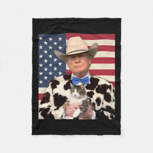 Trump Cat Shirt Funny Cowboy Donald Trump 2024 Ame Fleecedecke