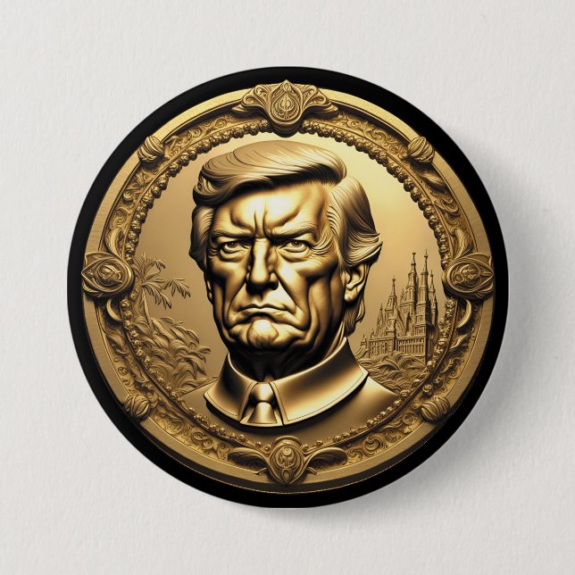 TRUMP CGI Collectible Gold Art Coin Doubloon Button (Vorderseite)