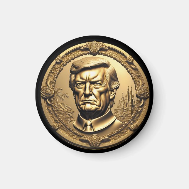 TRUMP CGI Collectible Gold Art Coin Doubloon Magnet (Vorne)