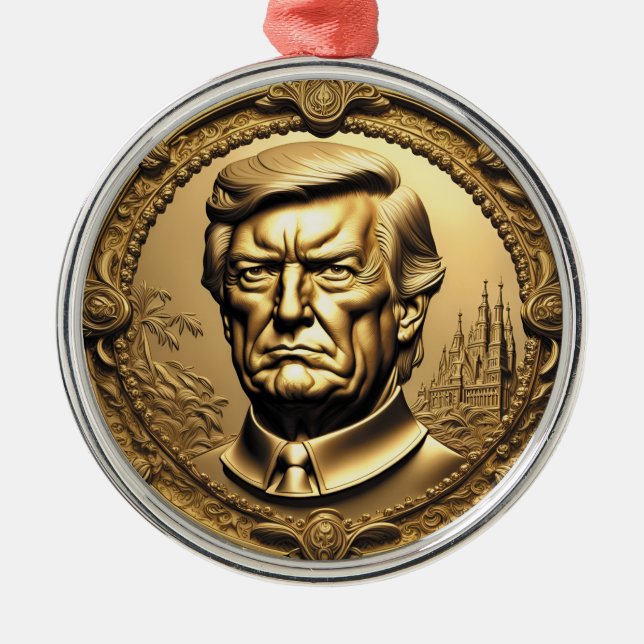 TRUMP CGI Collectible Gold Art Coin Doubloon Ornament Aus Metall (Vorne)