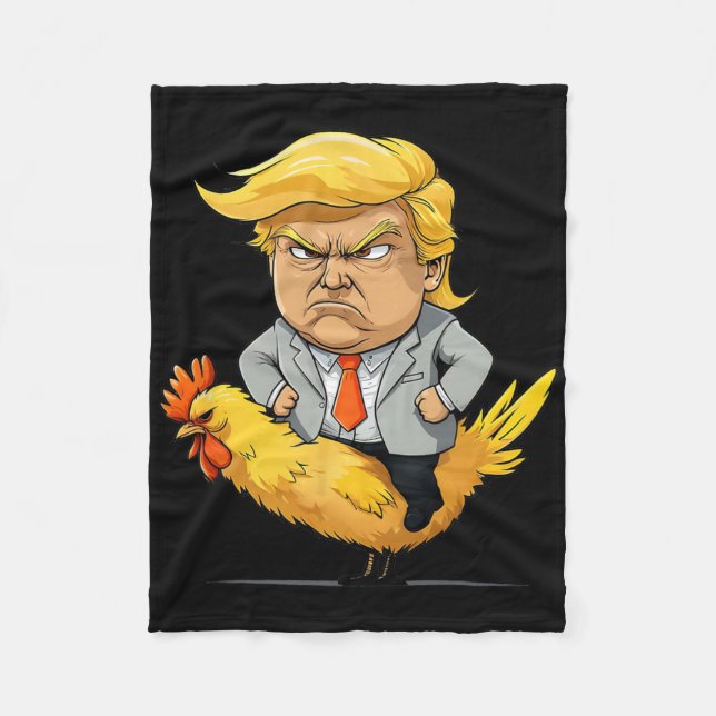 Trump Chicken Jockey Satire - Funny Political Humo Fleecedecke (Vorderseite)