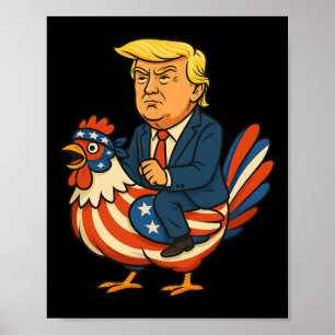 Trump Chicken Jockey Satire - Lustiger Politischer Poster