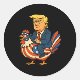 Trump Chicken Jockey Satire - Lustiger politischer Runder Aufkleber