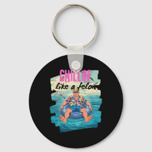 Trump Chillin wie ein Felon Summer Retro Pool Floa Schlüsselanhänger