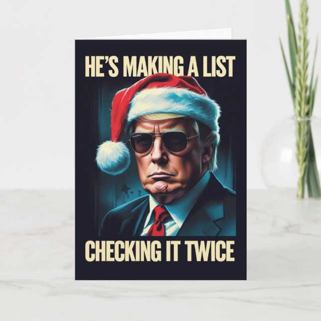Trump Christmas Card | Patriot Holiday Greeting Karte (Vorderseite)
