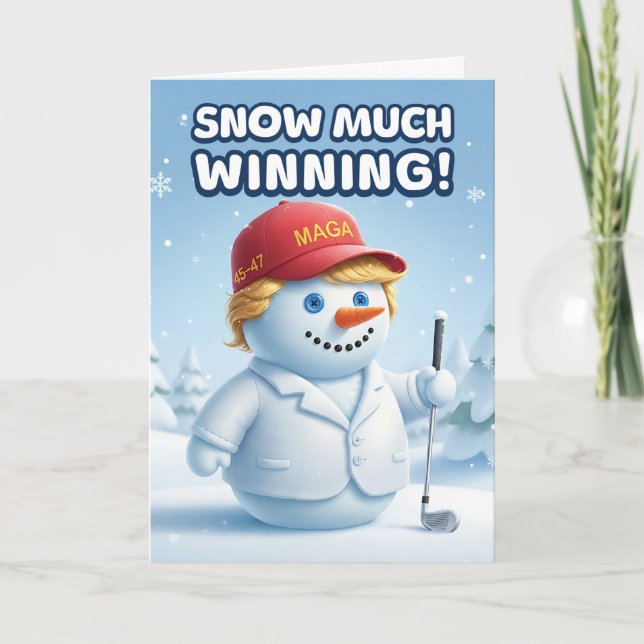 Trump Christmas Card | Snowman Trump Karte (Vorderseite)