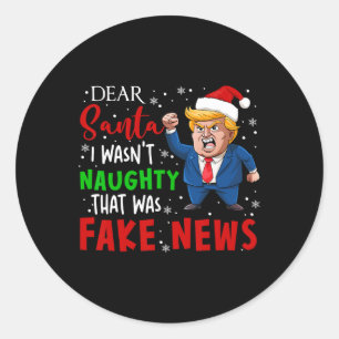 Trump Christmas Pajamas Sehr geehrte Santa Fake Ne Runder Aufkleber