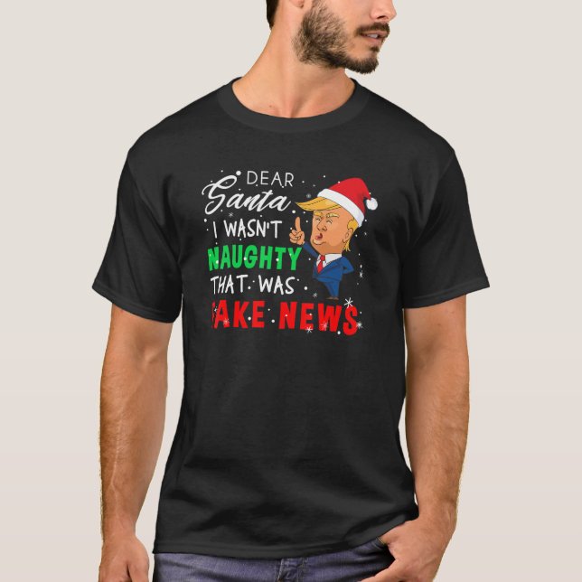 Trump Christmas Pajamas Shirt - Dear Santa T Shirt (Vorderseite)