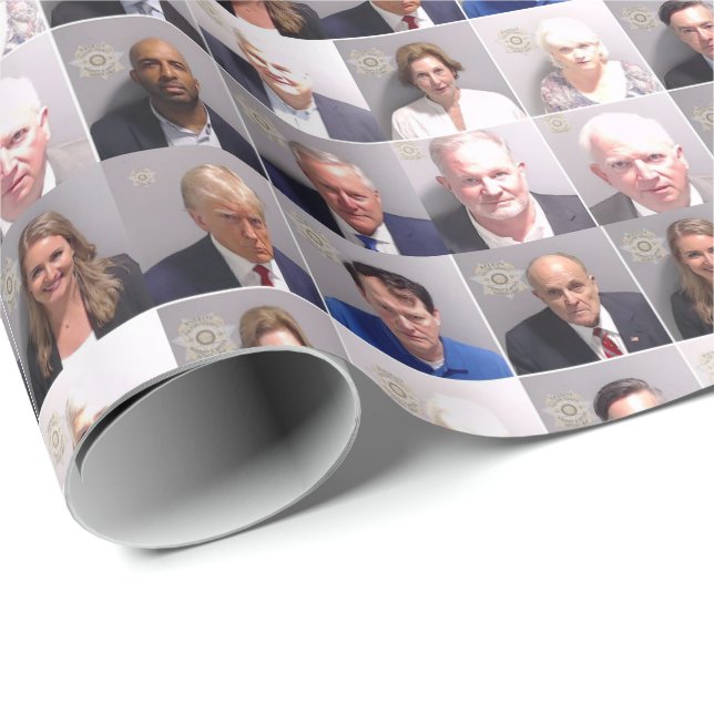 Trump Co-Beklagter Mugshots Geschenkpapier (Rolleneckpunkt)